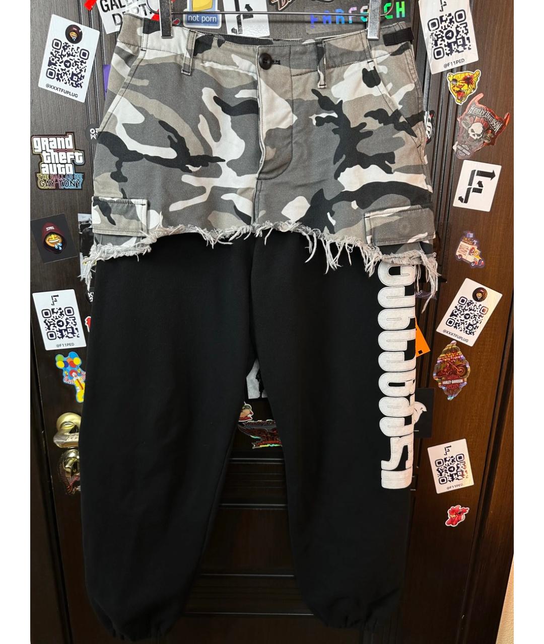 VETEMENTS Черные хлопковые повседневные брюки, фото 2
