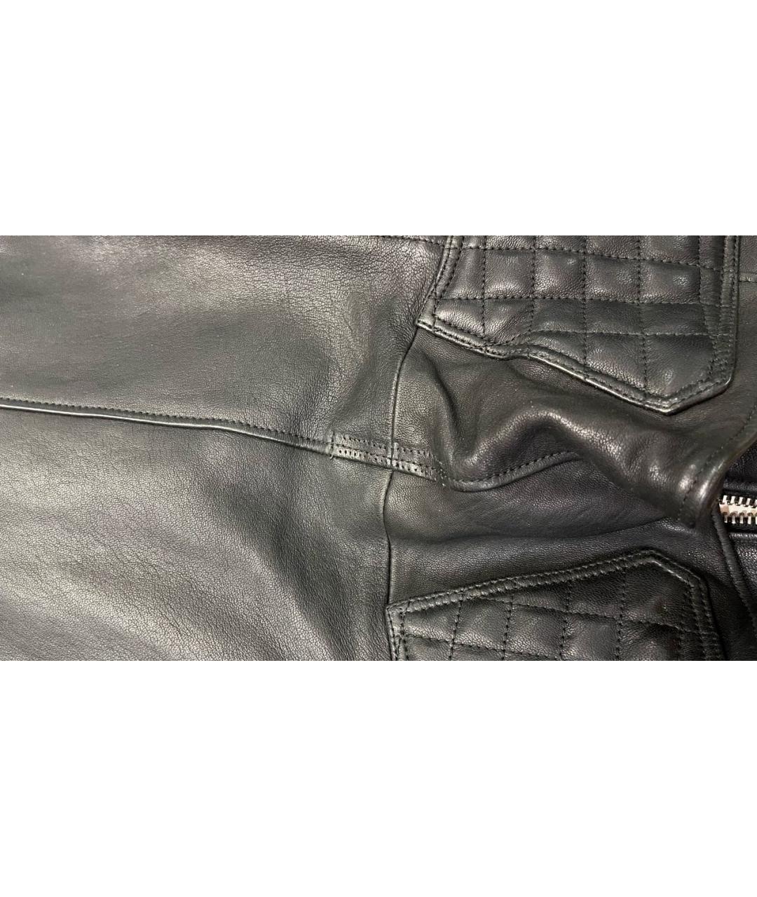 BURBERRY Черная кожаная куртка, фото 6