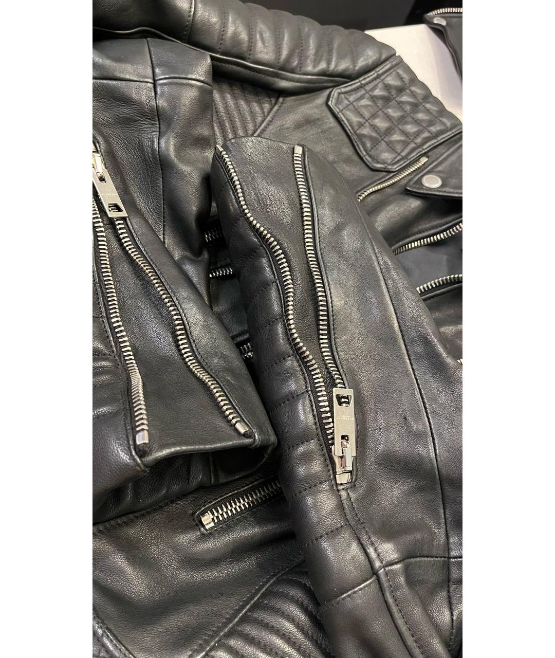 BURBERRY Черная кожаная куртка, фото 8