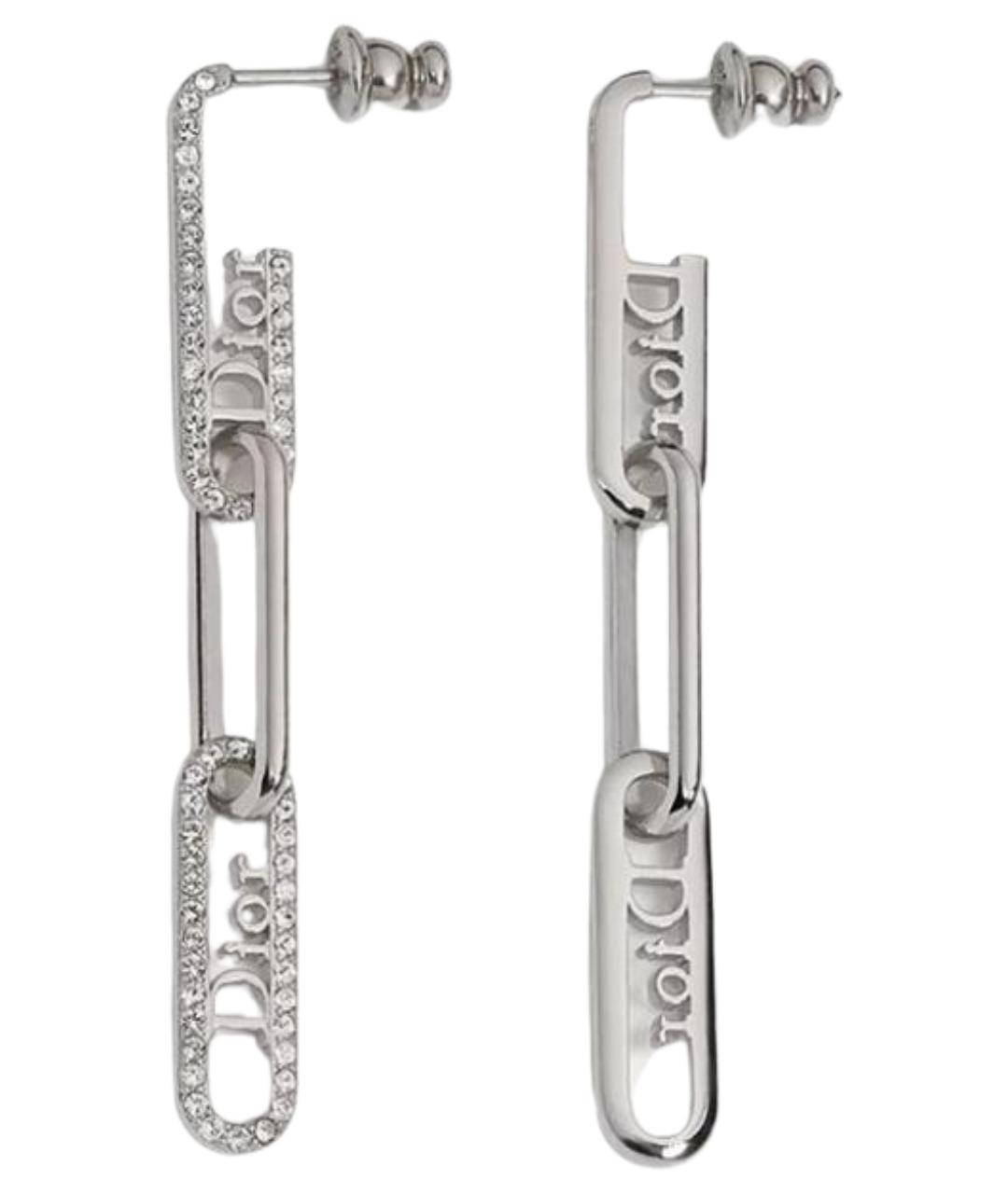 CHRISTIAN DIOR Серебряные металлические серьги, фото 1