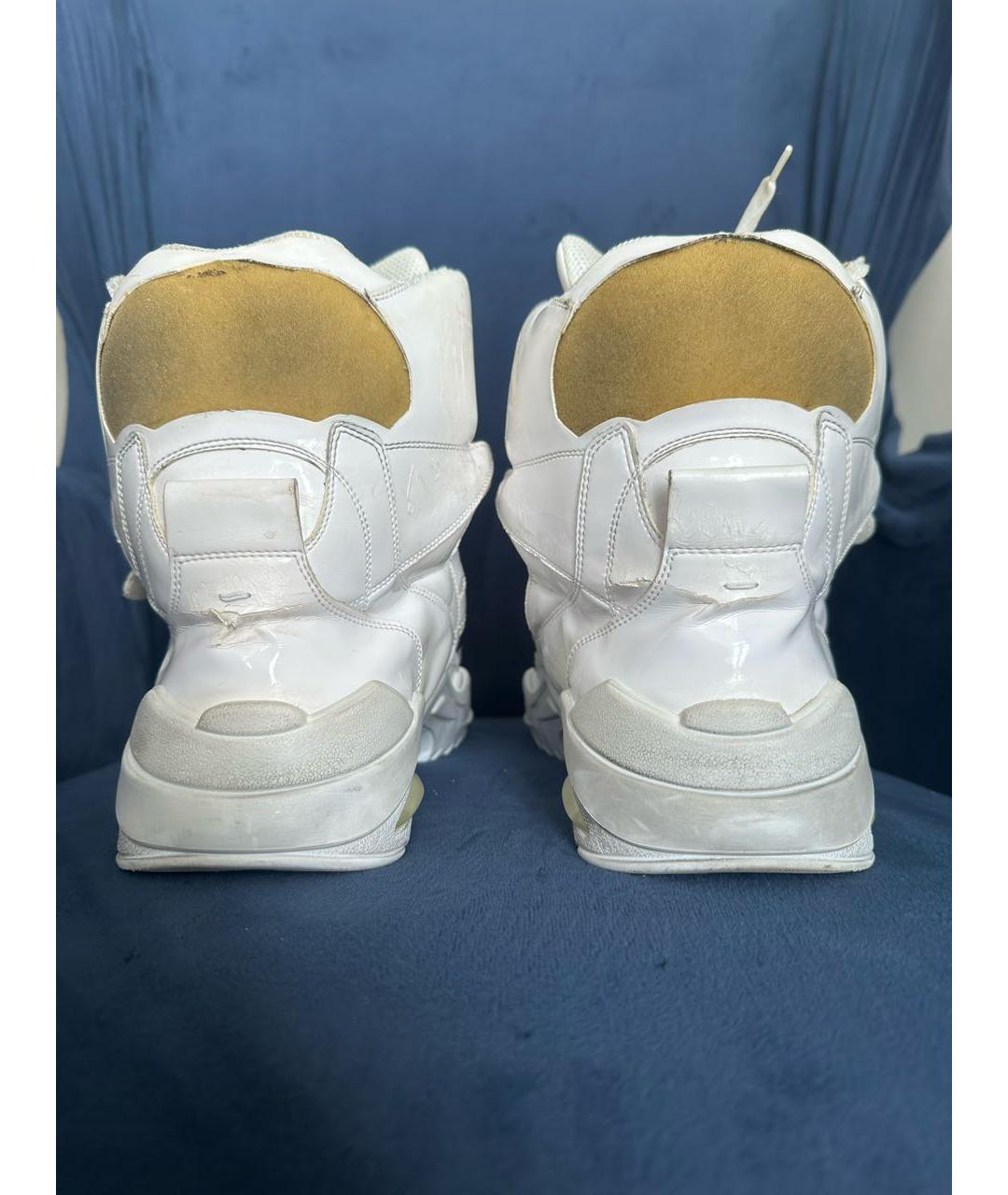 MAISON MARGIELA Белые кожаные высокие кроссовки / кеды, фото 2