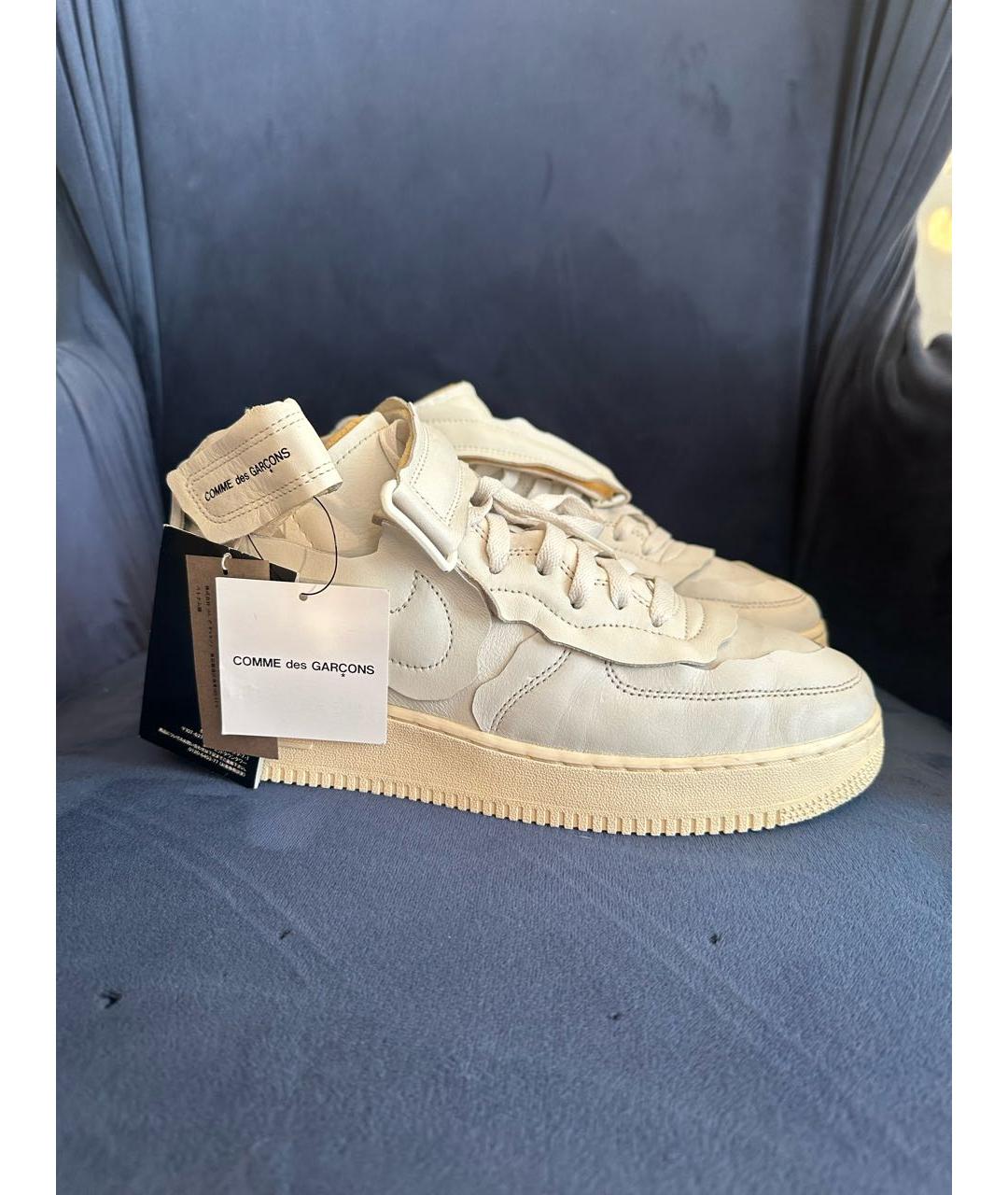 COMME DES GARÇONS Белые кожаные высокие кроссовки / кеды, фото 2