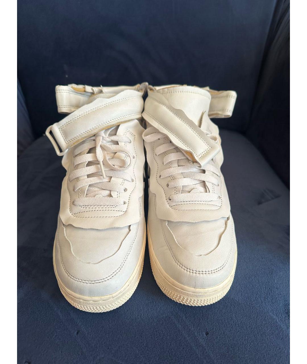 COMME DES GARÇONS Белые кожаные высокие кроссовки / кеды, фото 3