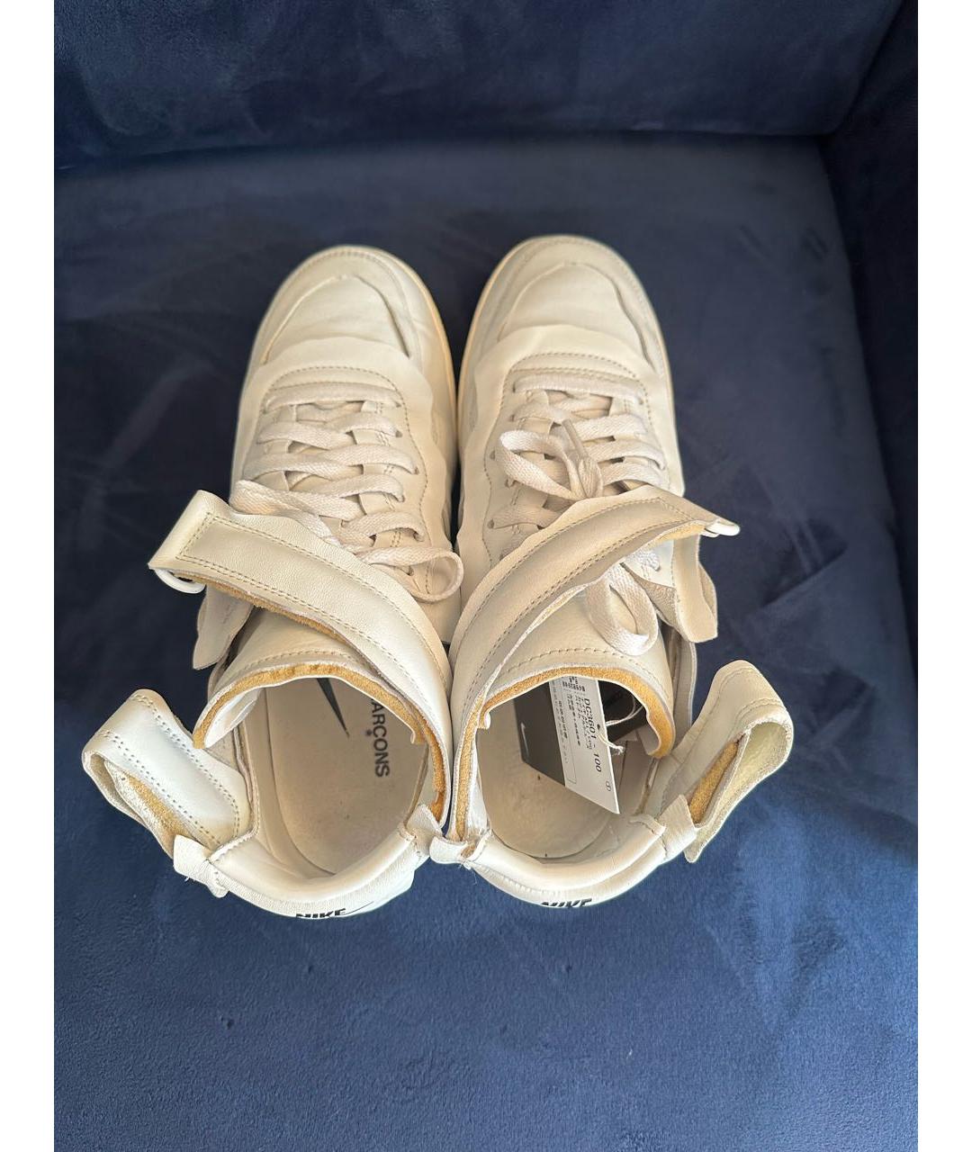 COMME DES GARÇONS Белые кожаные высокие кроссовки / кеды, фото 4