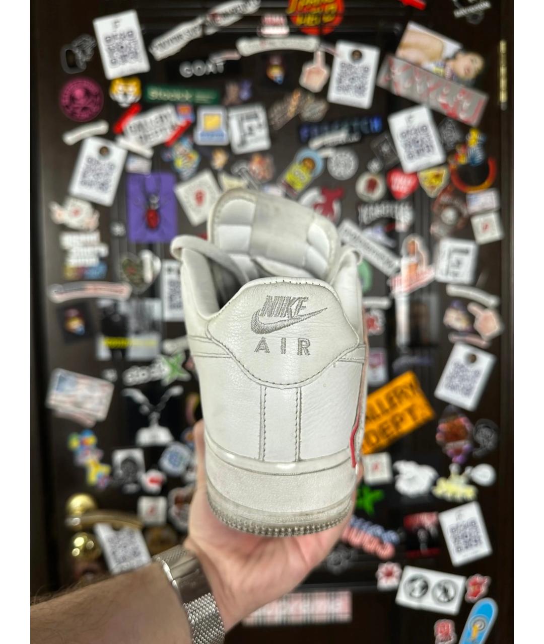 NIKE Белые кожаные низкие кроссовки / кеды, фото 5