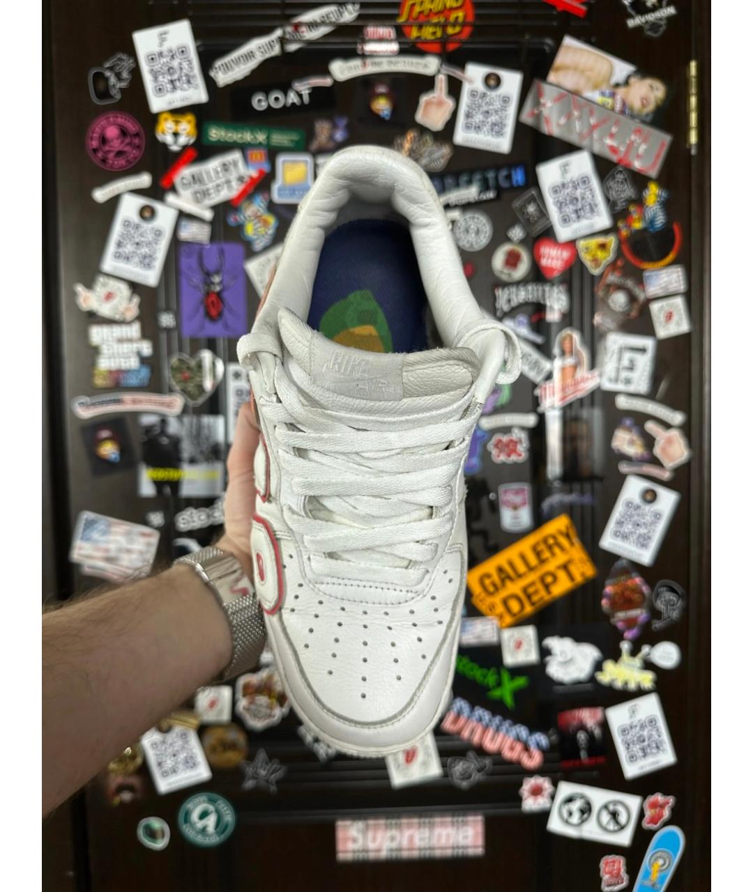 NIKE Белые кожаные низкие кроссовки / кеды, фото 3