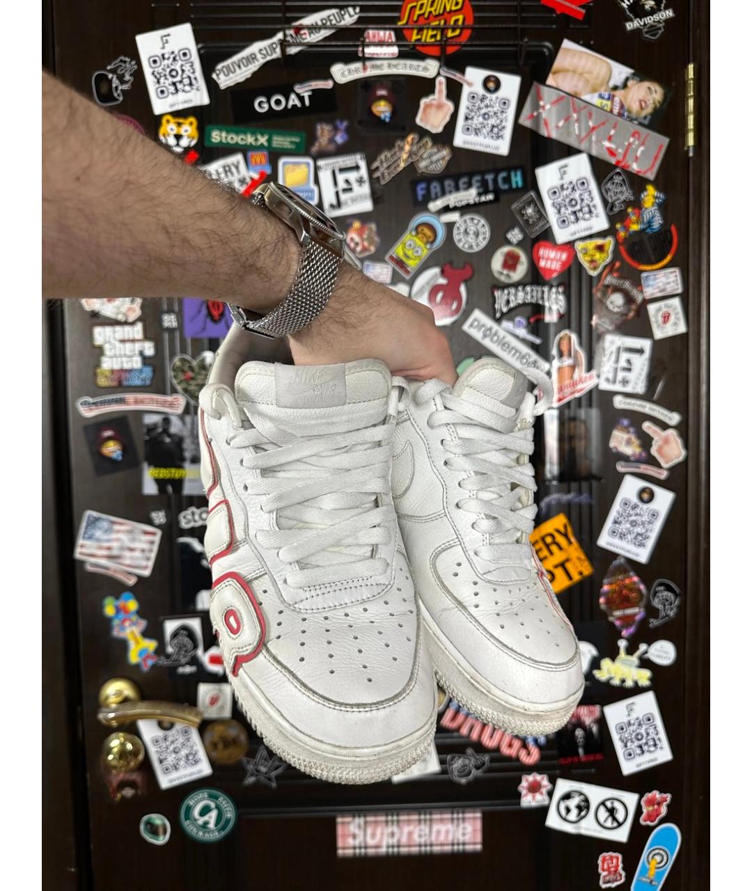 NIKE Белые кожаные низкие кроссовки / кеды, фото 7