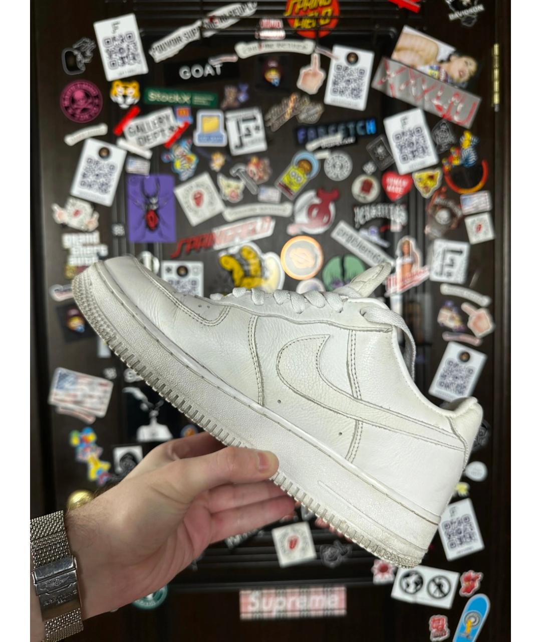 NIKE Белые кожаные низкие кроссовки / кеды, фото 4