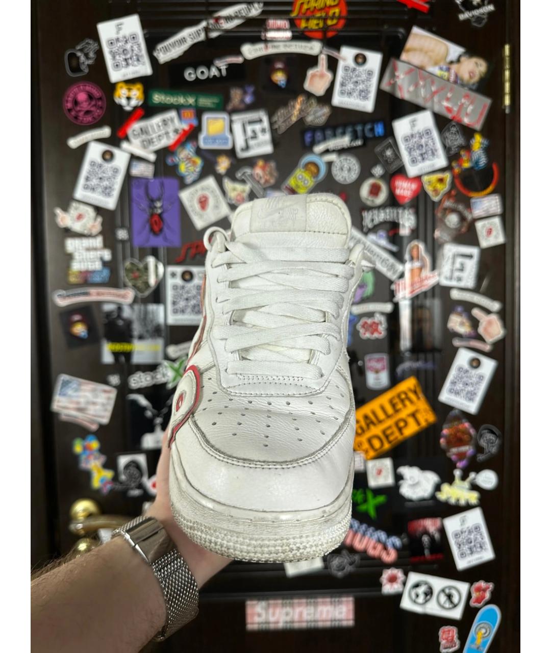NIKE Белые кожаные низкие кроссовки / кеды, фото 2