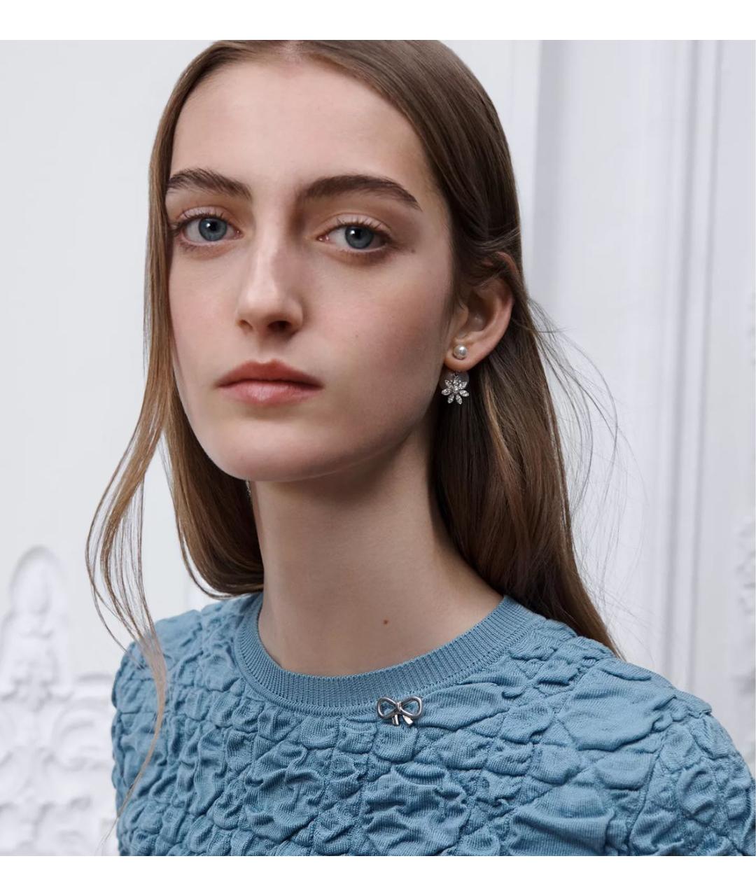 CHRISTIAN DIOR Серебряные металлические серьги, фото 2