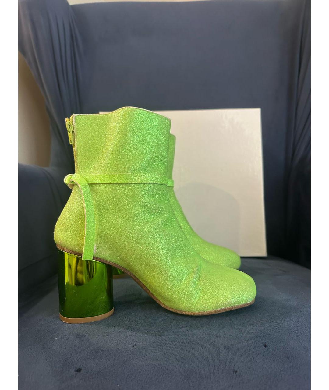 MAISON MARGIELA Зеленые ботильоны, фото 9