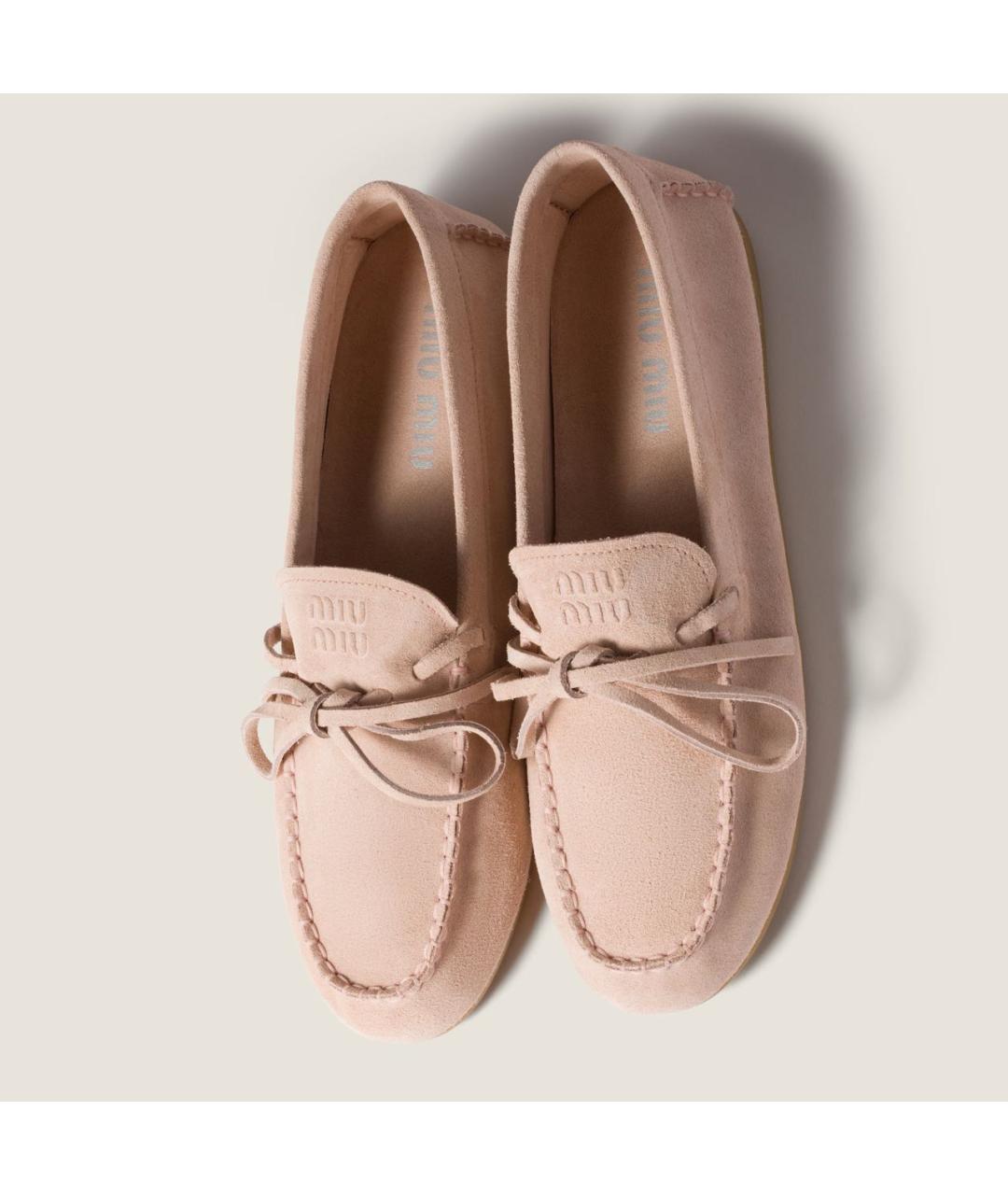 MIU MIU Розовые замшевые лоферы, фото 4