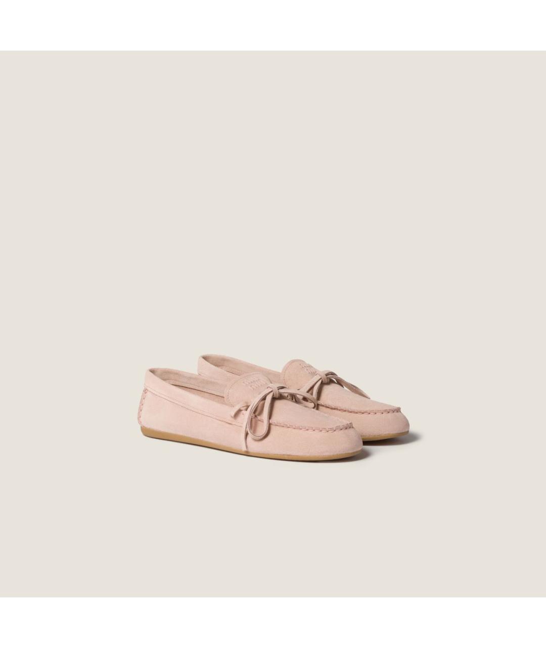 MIU MIU Розовые замшевые лоферы, фото 5