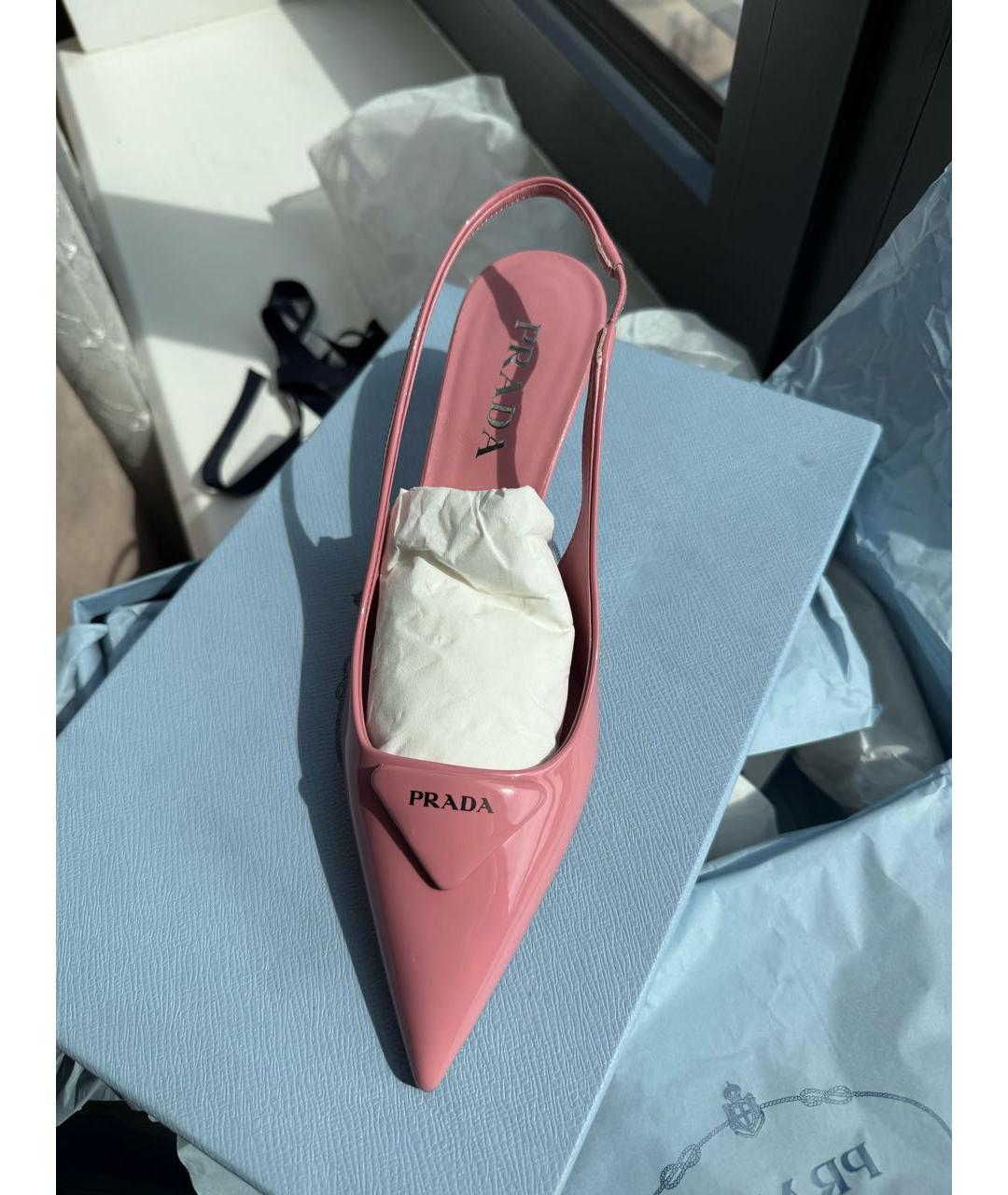 PRADA Розовые туфли из лакированной кожи, фото 2