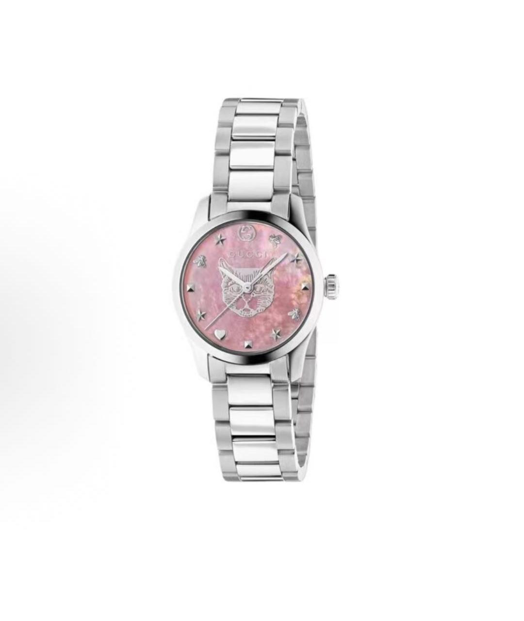 GUCCI Розовые серебряные часы, фото 7