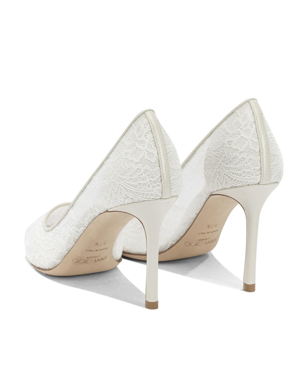 JIMMY CHOO Белые текстильные туфли, фото 4