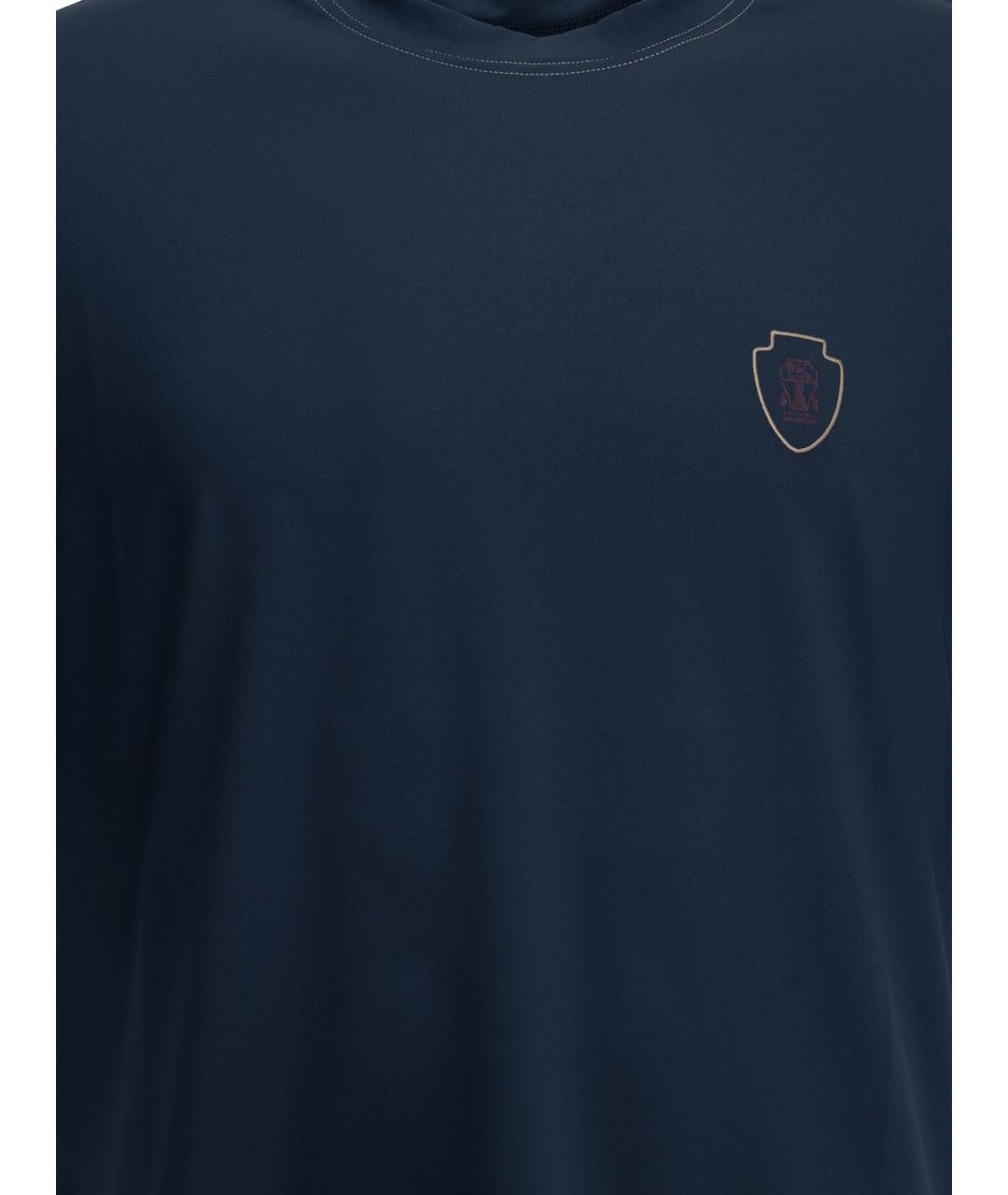 BRUNELLO CUCINELLI Синяя футболка, фото 3
