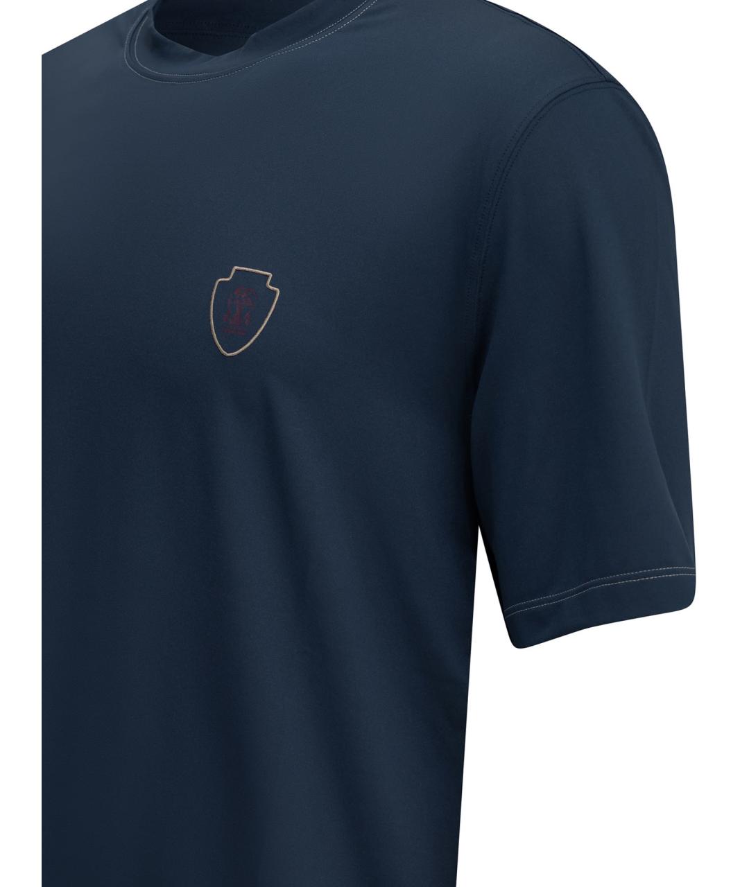 BRUNELLO CUCINELLI Синяя футболка, фото 4