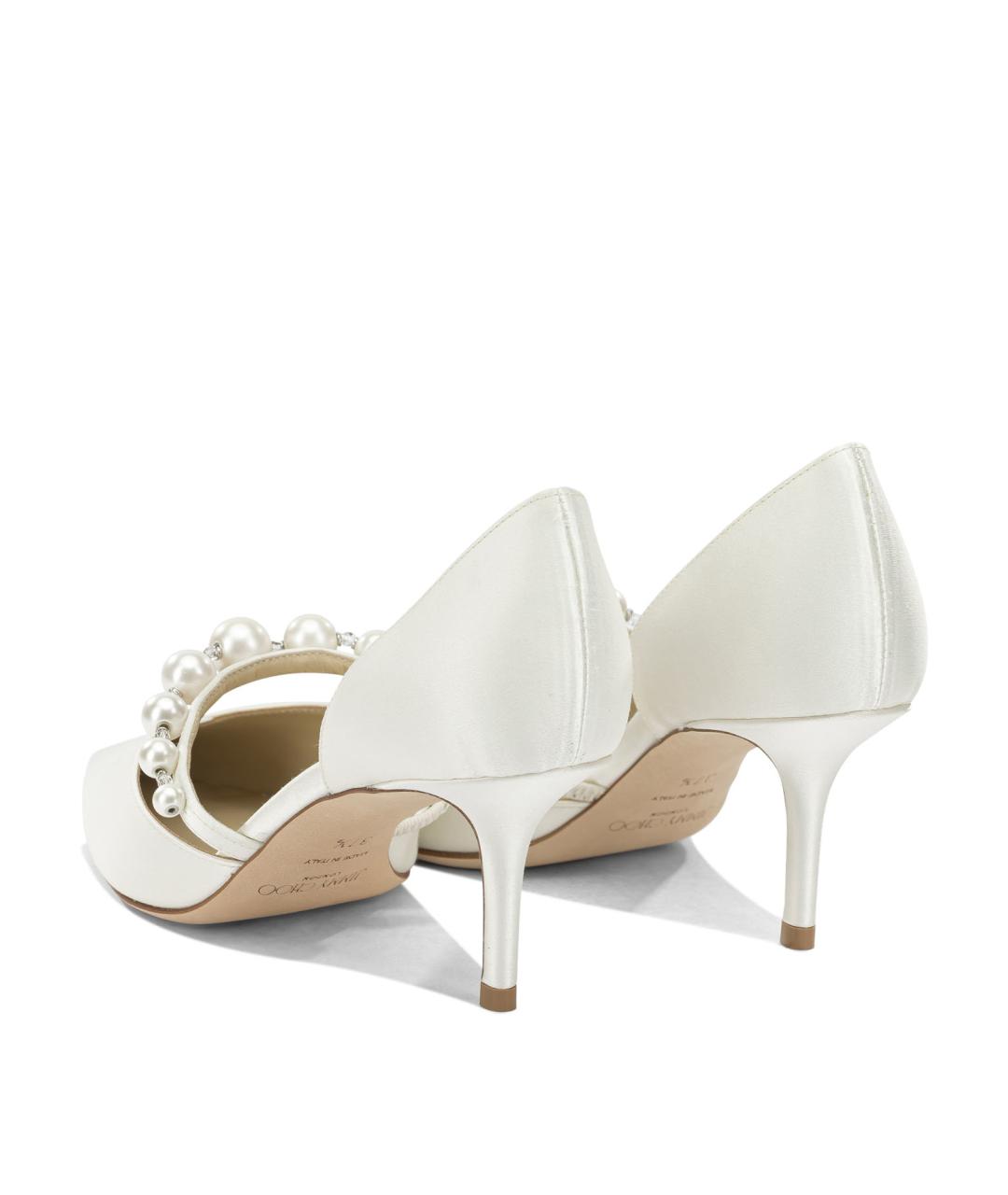JIMMY CHOO Белые текстильные туфли, фото 4