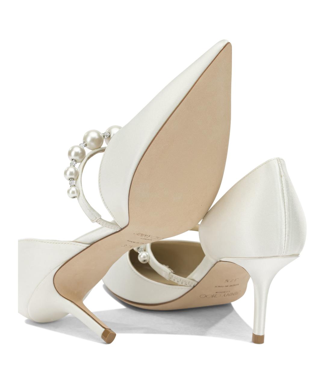 JIMMY CHOO Белые текстильные туфли, фото 5