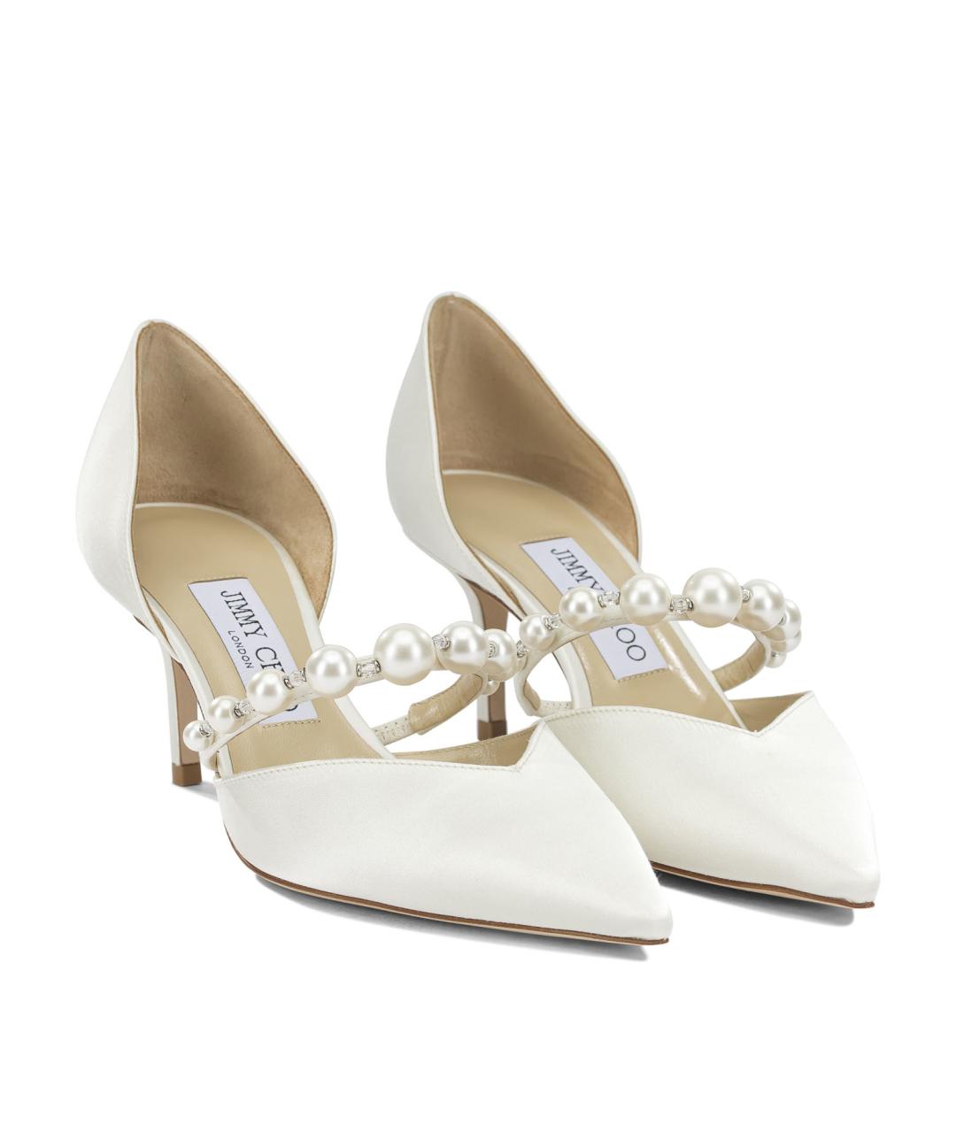 JIMMY CHOO Белые текстильные туфли, фото 2