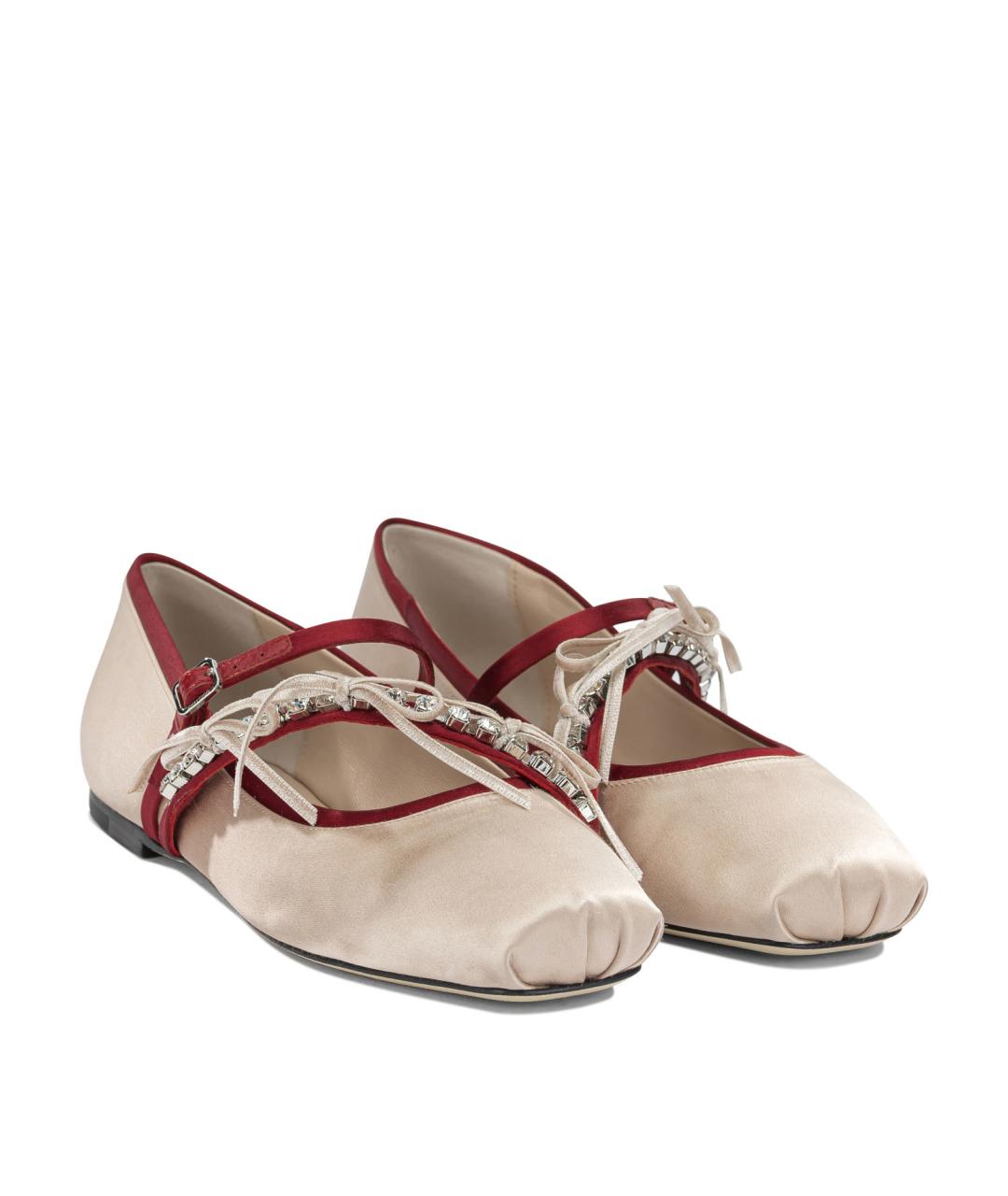 JIMMY CHOO Розовые текстильные балетки, фото 2