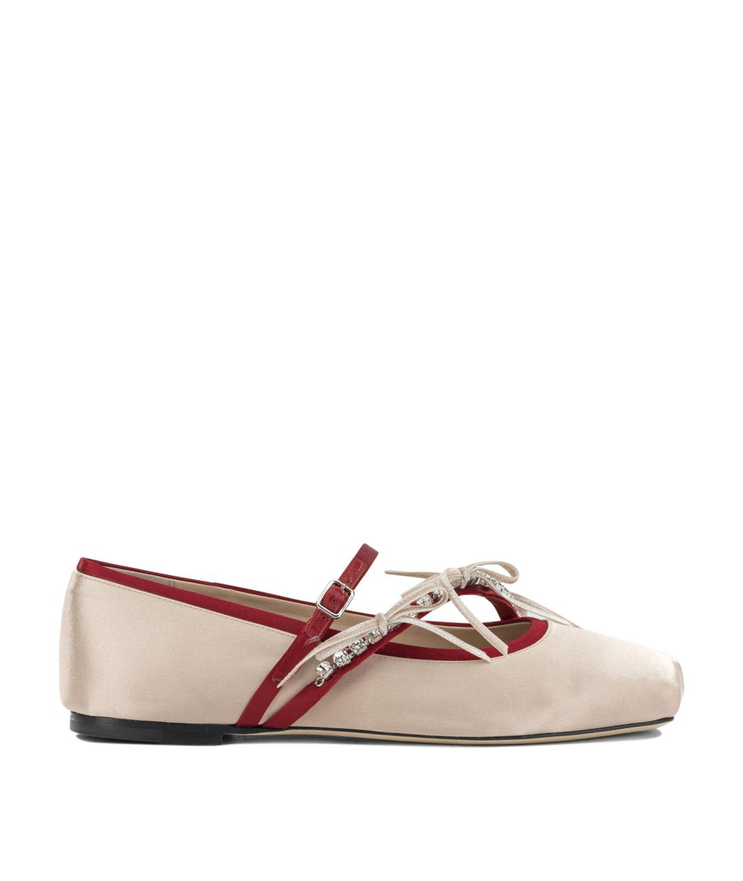 JIMMY CHOO Розовые текстильные балетки, фото 1
