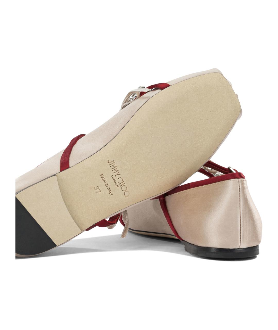 JIMMY CHOO Розовые текстильные балетки, фото 5