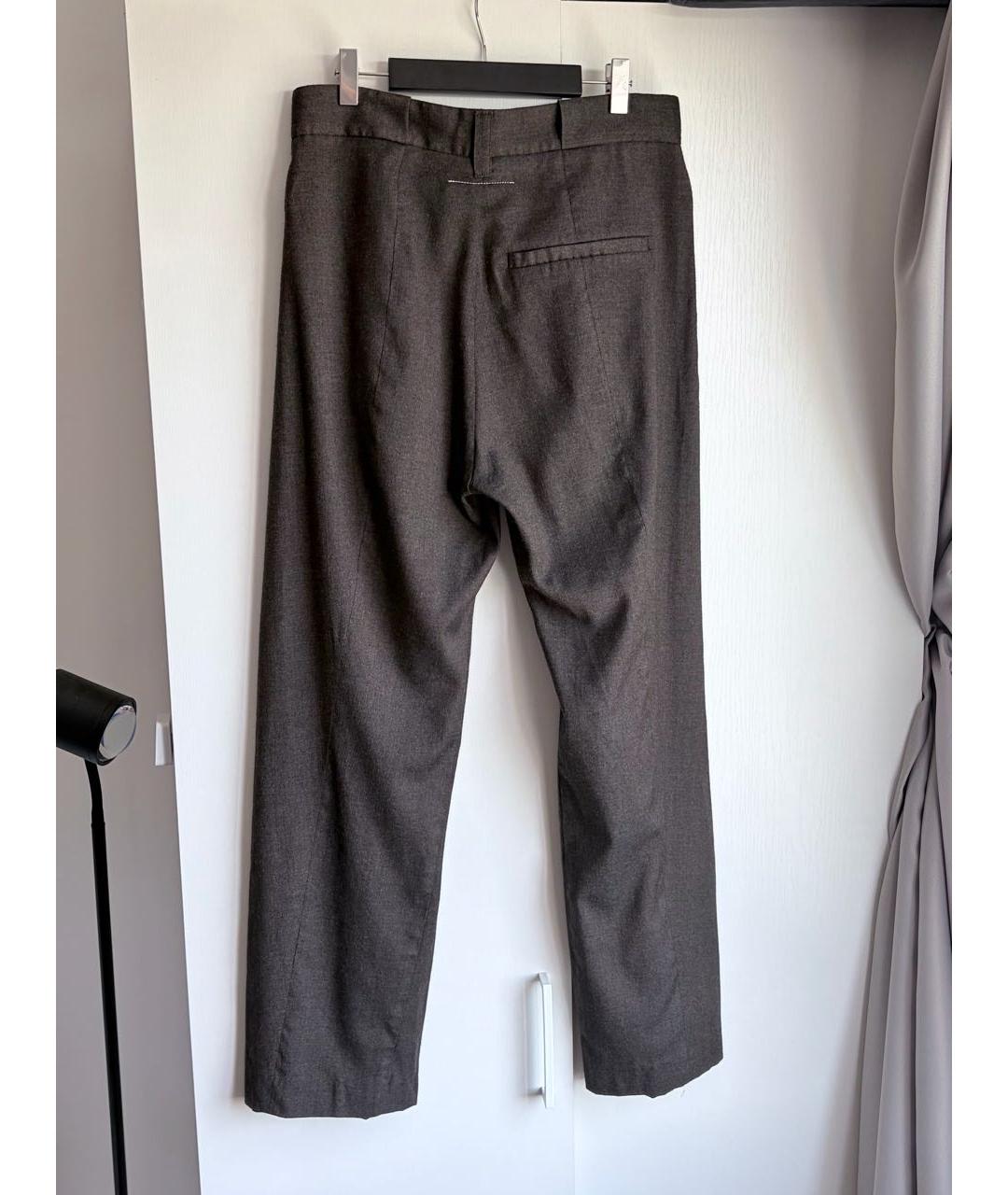 MM6 MAISON MARGIELA Коричневые хлопковые брюки широкие, фото 2