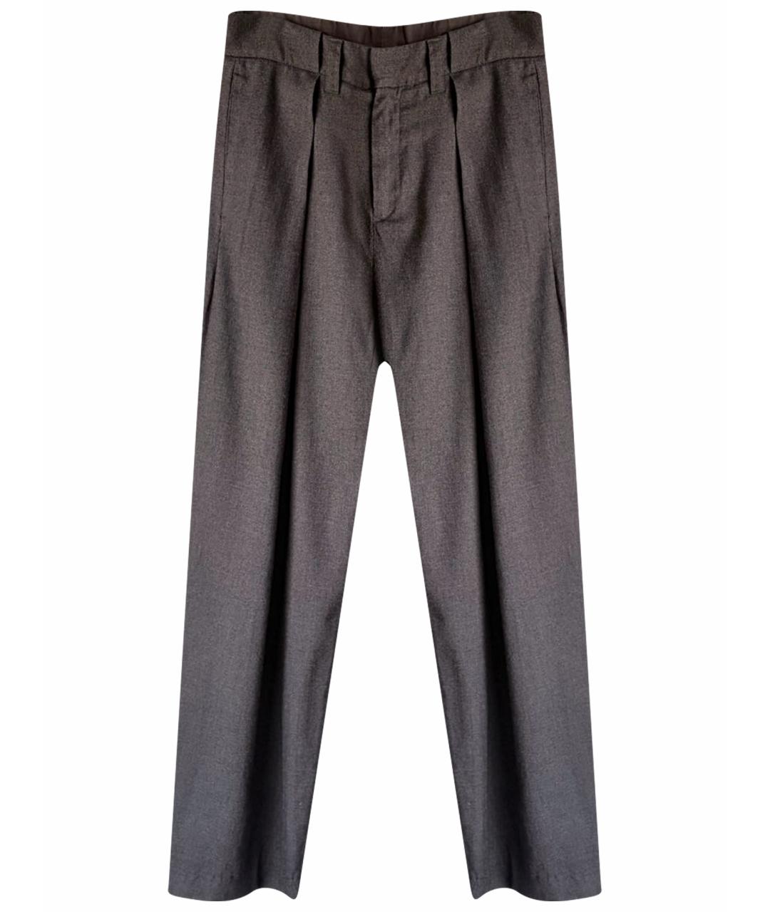 MM6 MAISON MARGIELA Коричневые хлопковые брюки широкие, фото 1