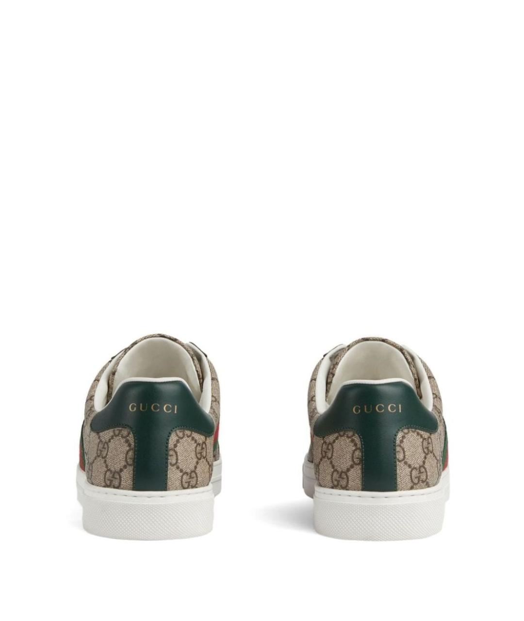 GUCCI Бежевые текстильные низкие кроссовки / кеды, фото 4