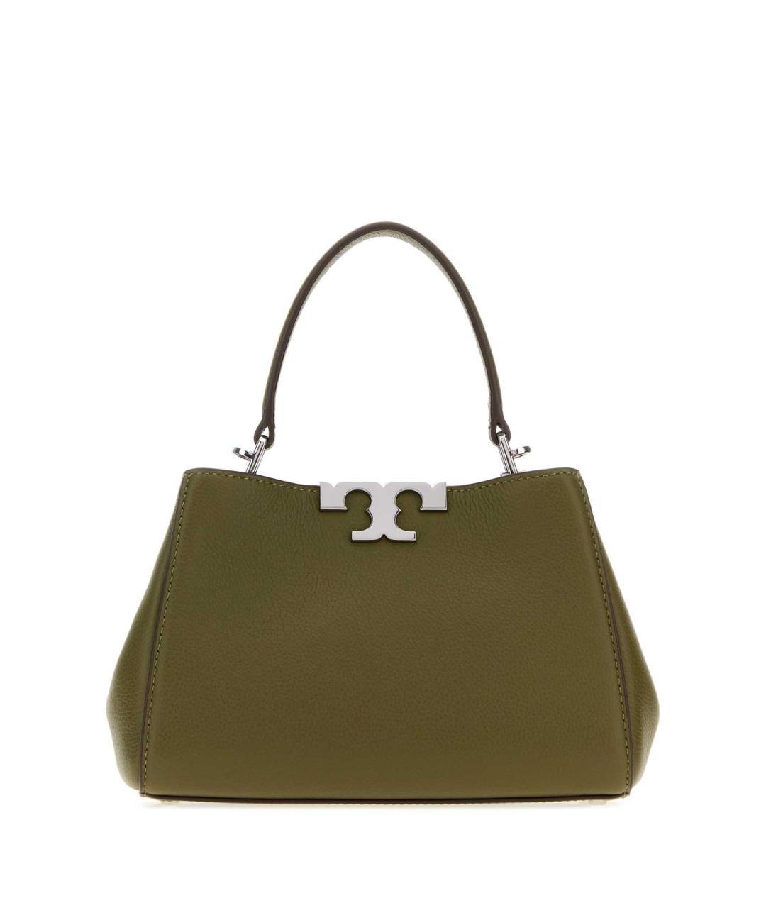 TORY BURCH Зеленая кожаная сумка с короткими ручками, фото 1
