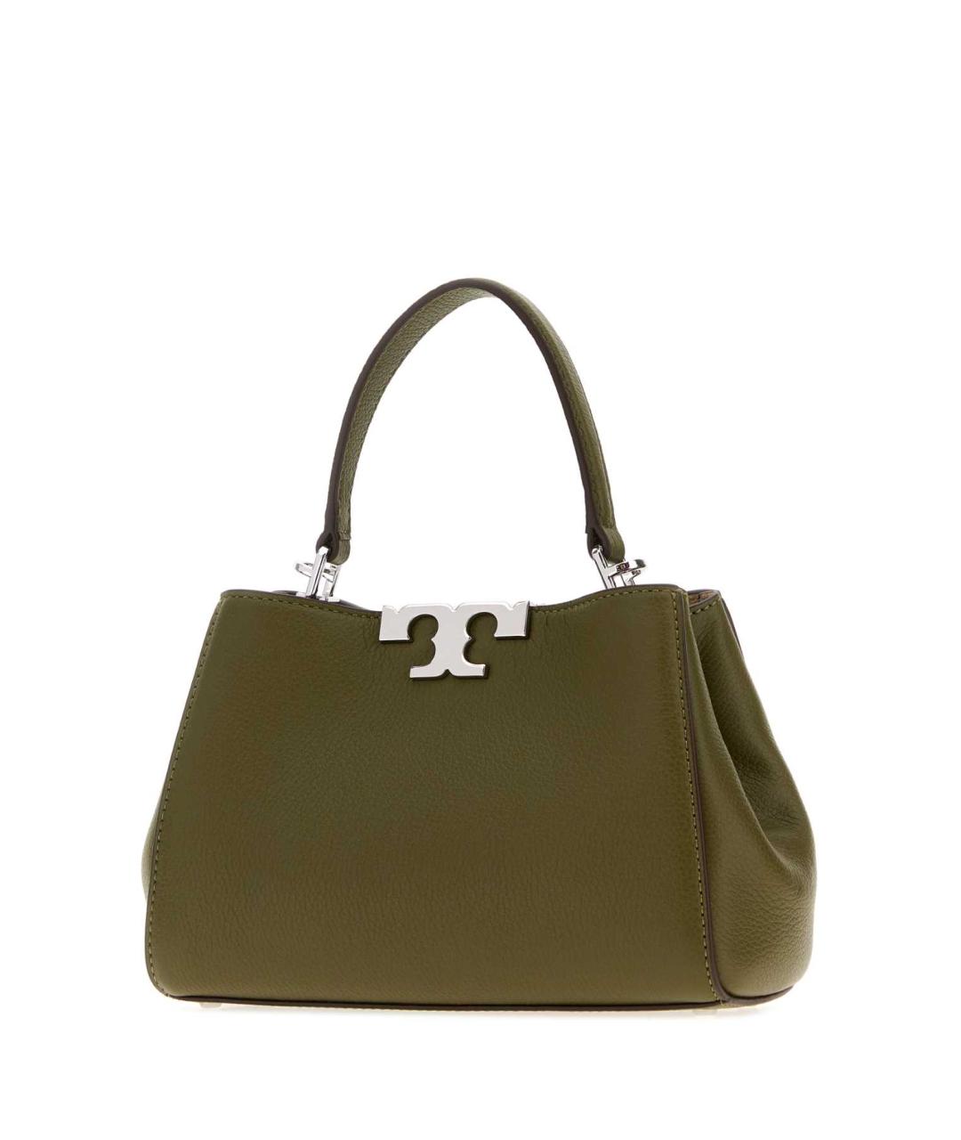 TORY BURCH Зеленая кожаная сумка с короткими ручками, фото 2