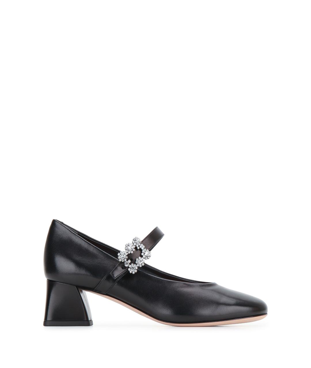 ROGER VIVIER Черные кожаные туфли, фото 1