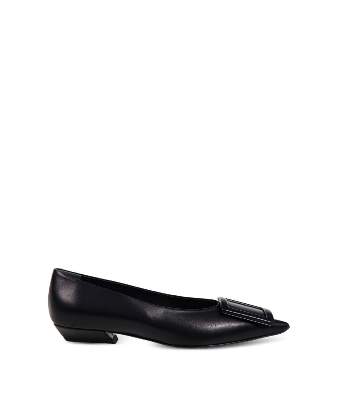 ROGER VIVIER Черные кожаные балетки, фото 1