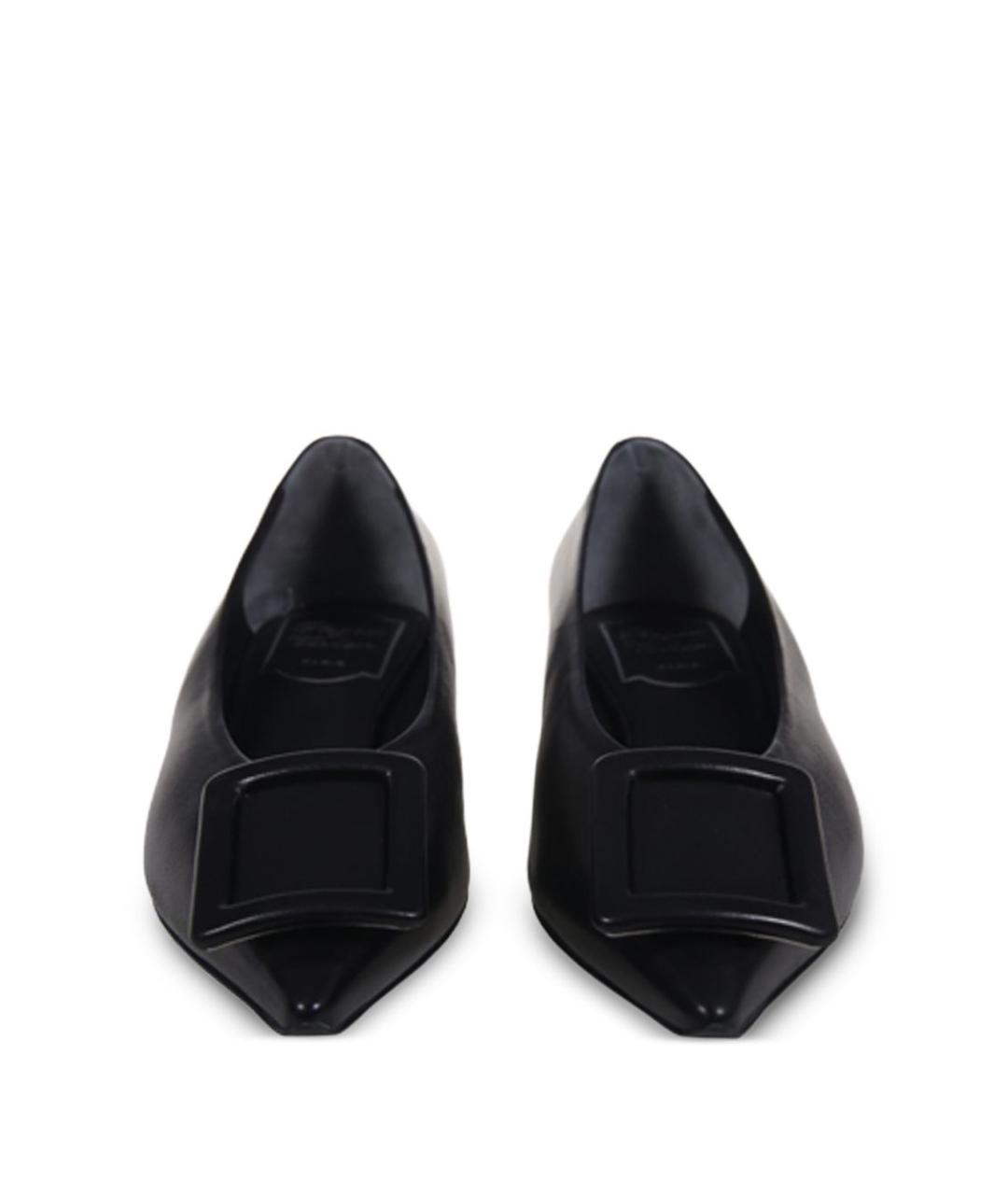ROGER VIVIER Черные кожаные балетки, фото 3