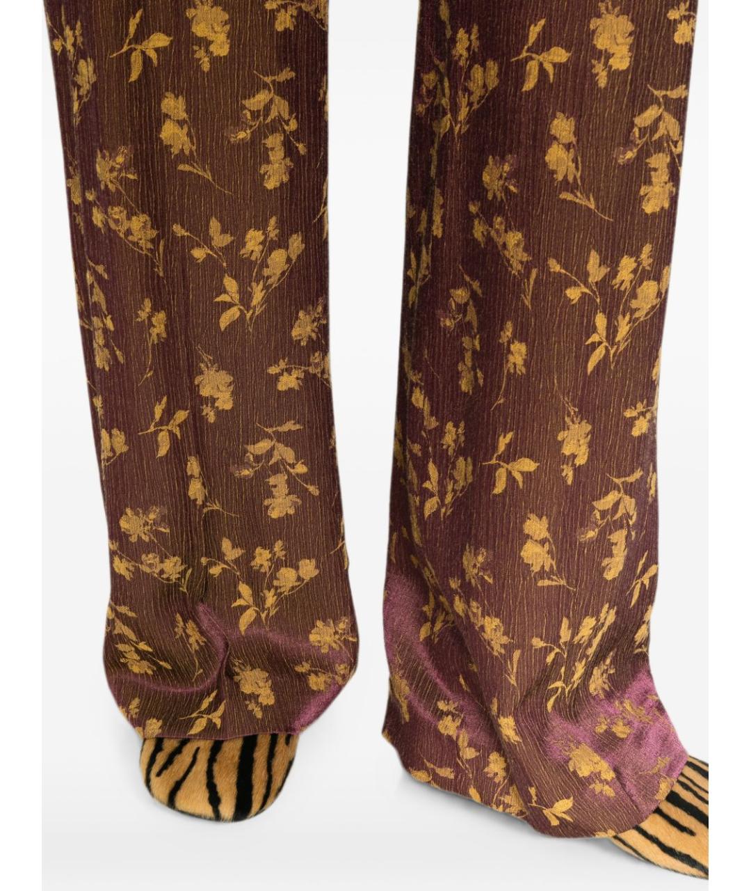 DRIES VAN NOTEN Фиолетовые вискозные прямые брюки, фото 3