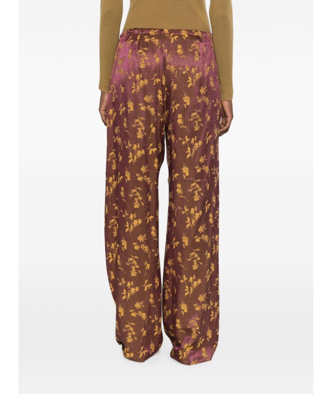 DRIES VAN NOTEN Фиолетовые вискозные прямые брюки, фото 2