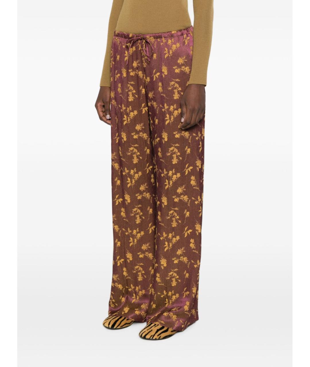 DRIES VAN NOTEN Фиолетовые вискозные прямые брюки, фото 4