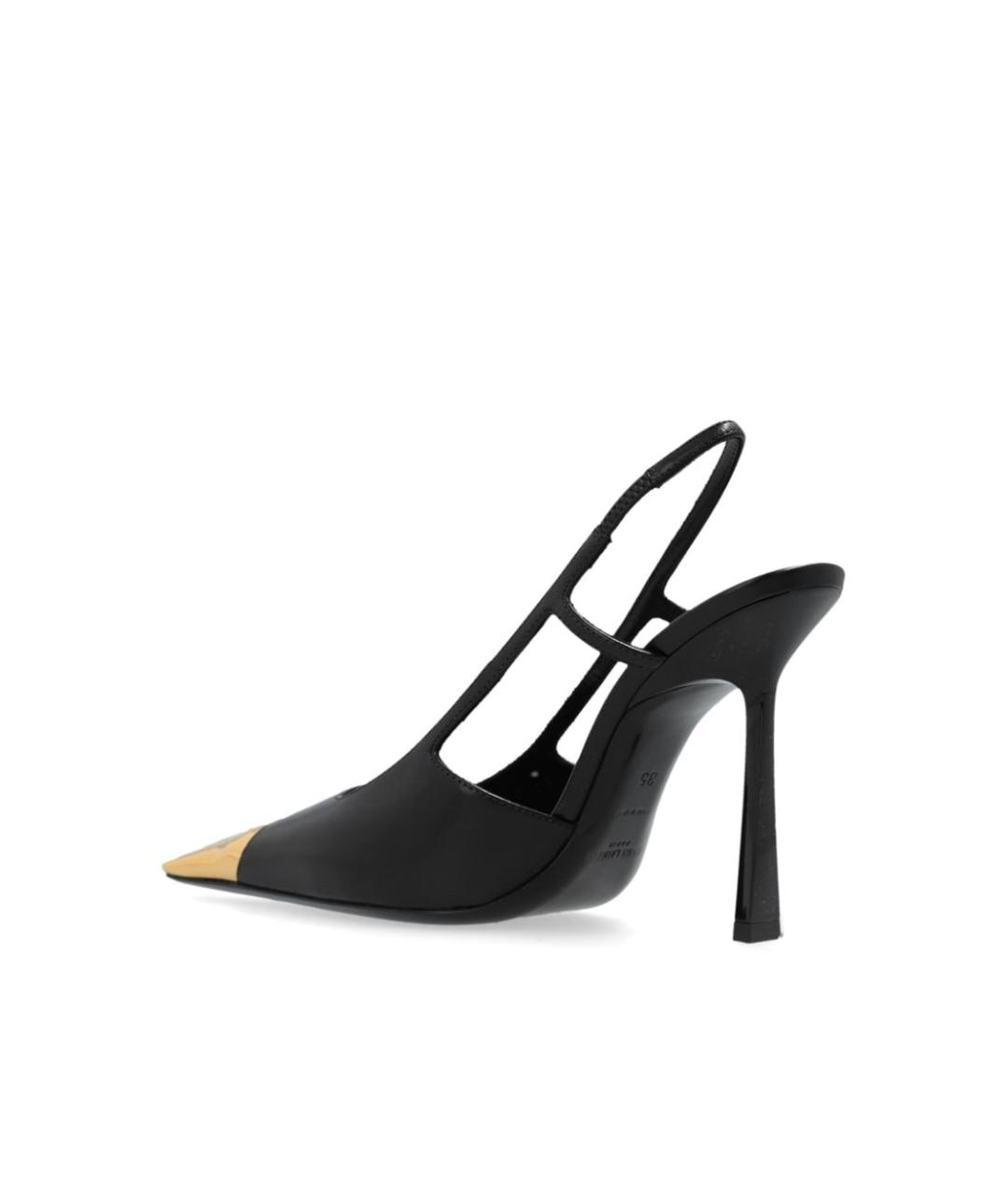 SAINT LAURENT Черные кожаные туфли, фото 3
