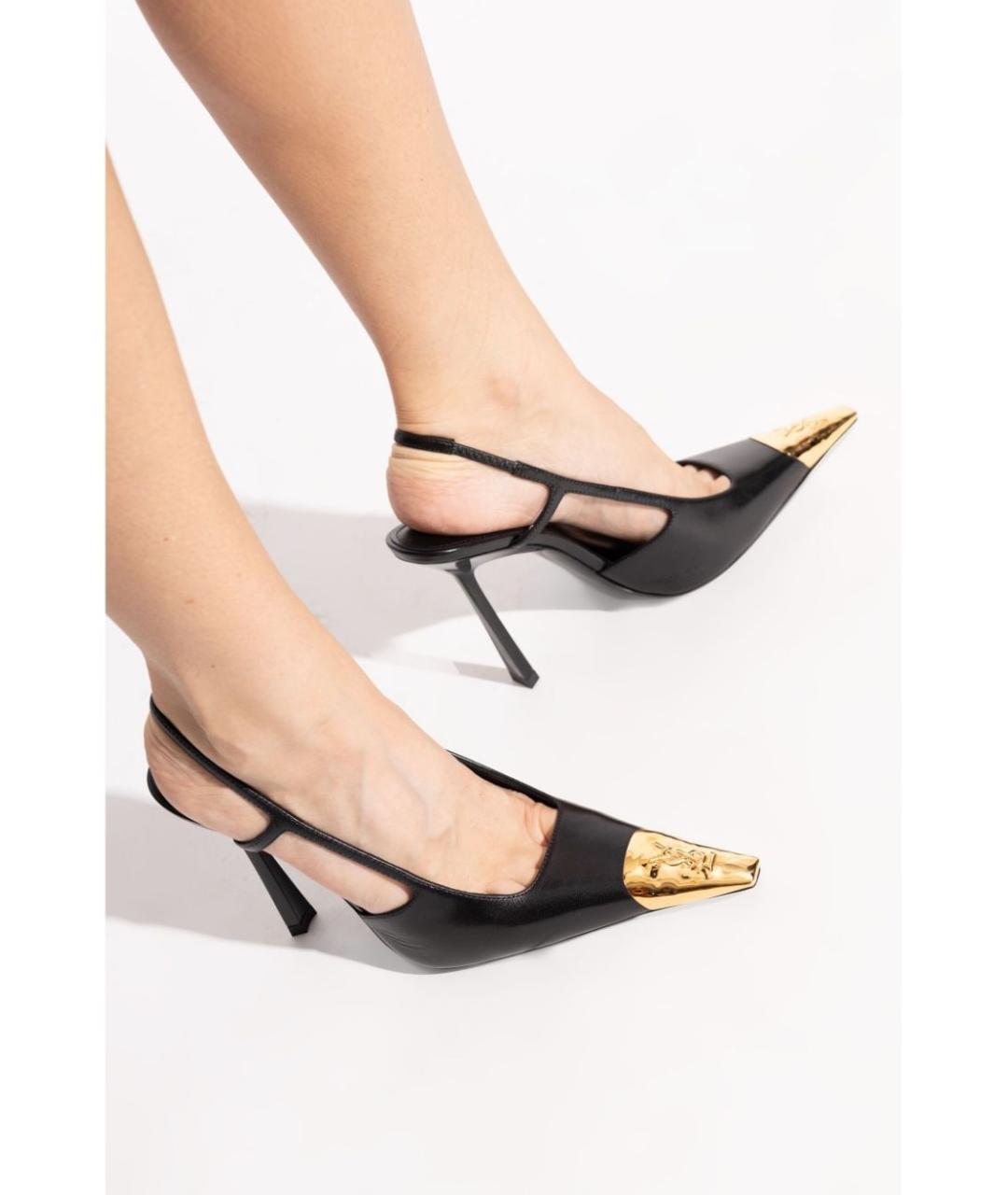 SAINT LAURENT Черные кожаные туфли, фото 6