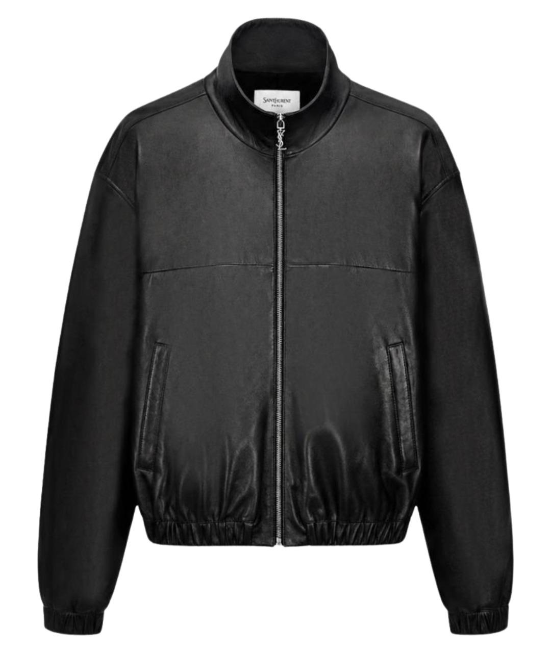 SAINT LAURENT Черная кожаная куртка, фото 1