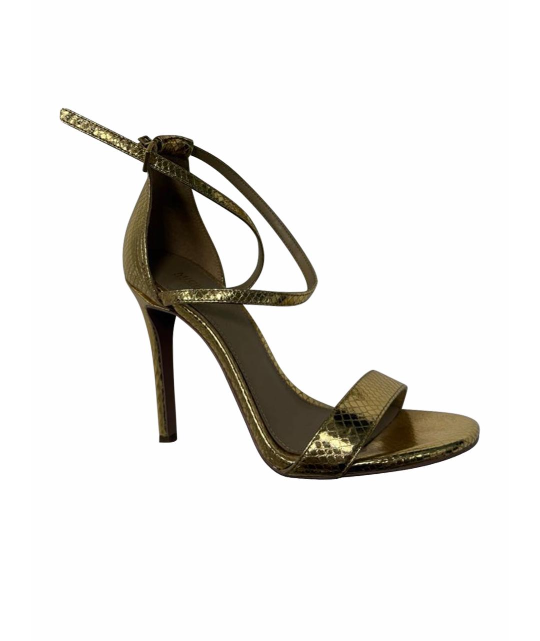 MICHAEL KORS Золотые кожаные босоножки, фото 1