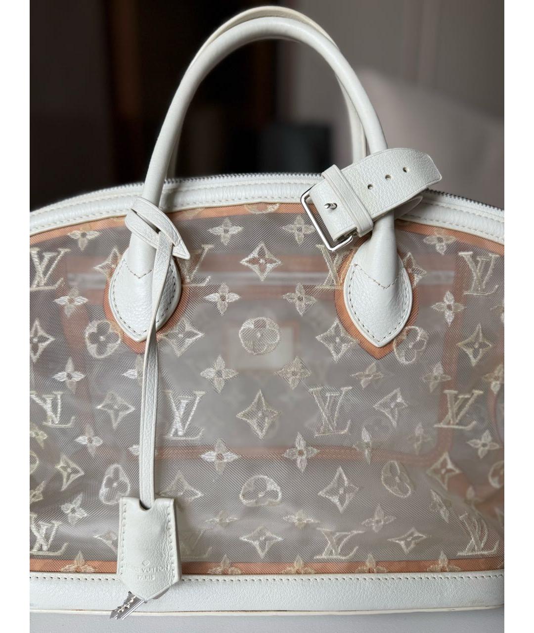 LOUIS VUITTON Белая канва сумка с короткими ручками, фото 7