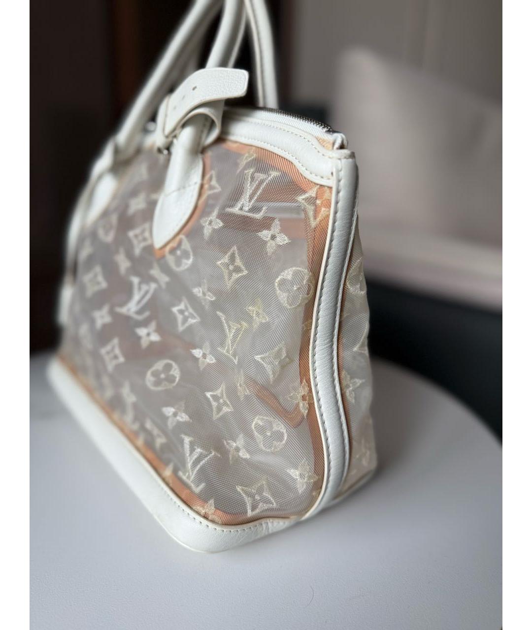LOUIS VUITTON Белая канва сумка с короткими ручками, фото 6