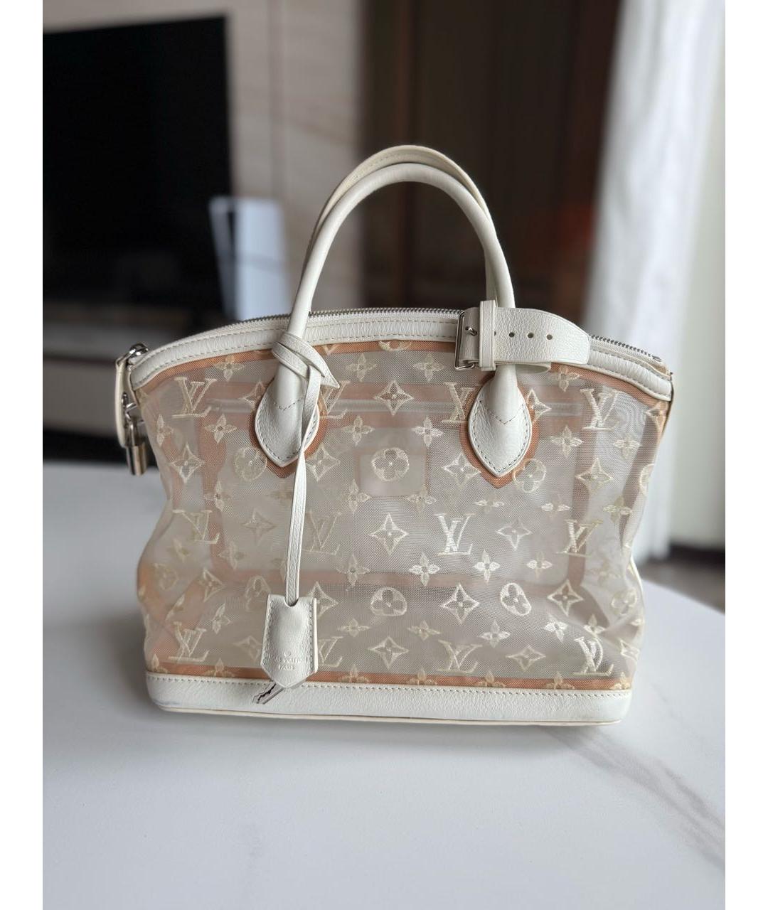 LOUIS VUITTON Белая канва сумка с короткими ручками, фото 2