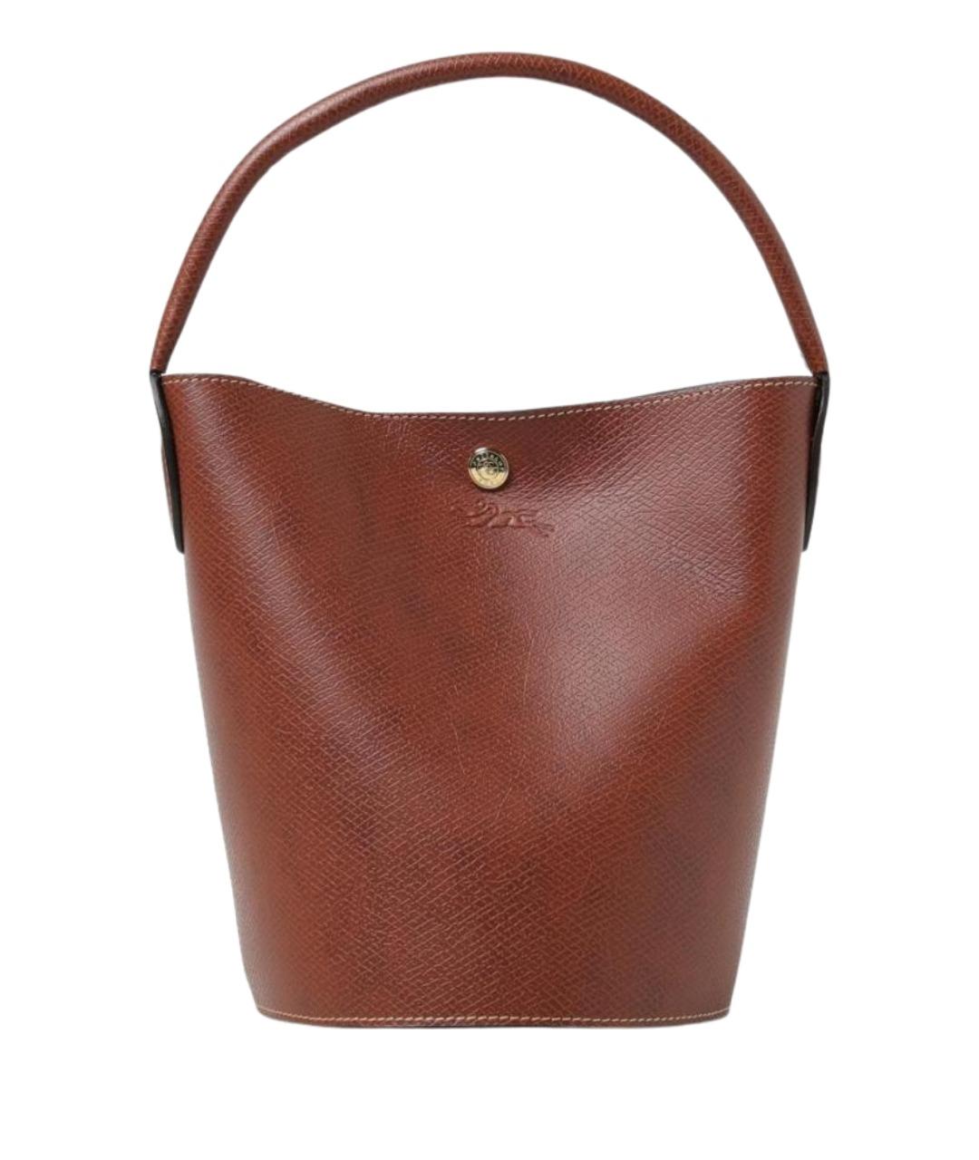 LONGCHAMP Коричневая кожаная сумка через плечо, фото 1