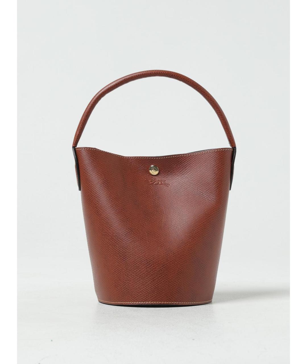 LONGCHAMP Коричневая кожаная сумка через плечо, фото 4