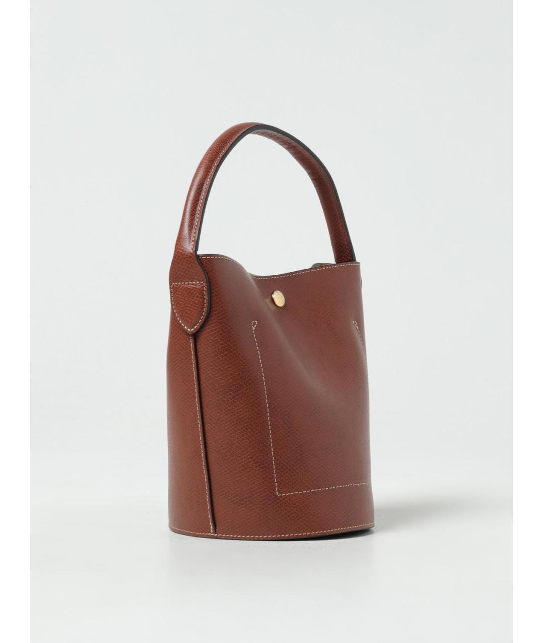 LONGCHAMP Коричневая кожаная сумка через плечо, фото 2