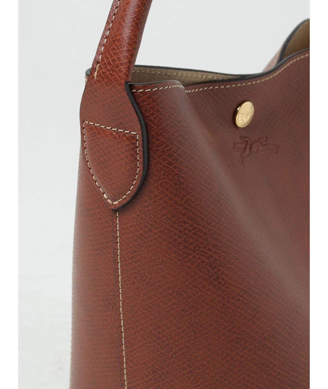 LONGCHAMP Коричневая кожаная сумка через плечо, фото 3
